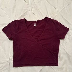 Small maroon cross top from Pacsun